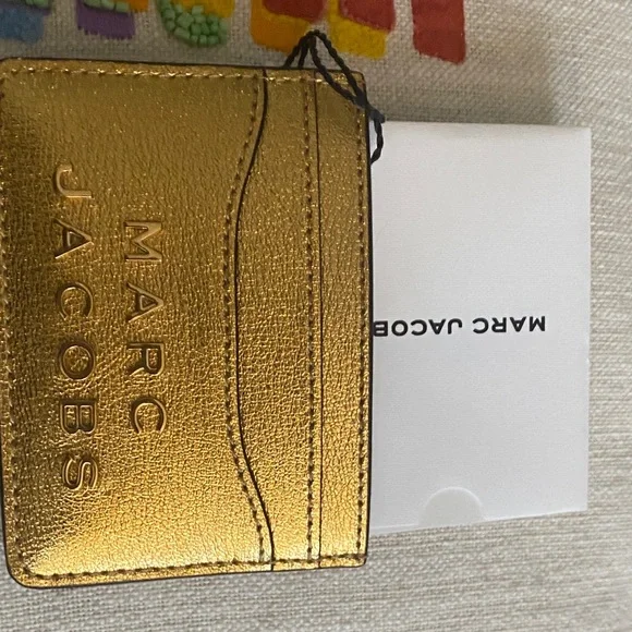 NWT Marc Jacobs Metallic Gold Card Holder - Picture 5 of 5